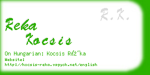 reka kocsis business card